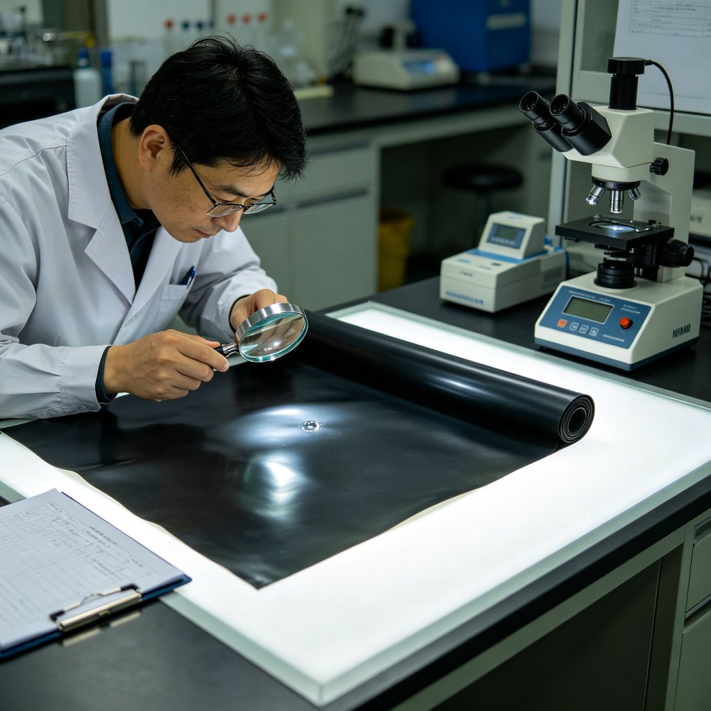 土工膜外观质量检查_膜面缺陷识别要点