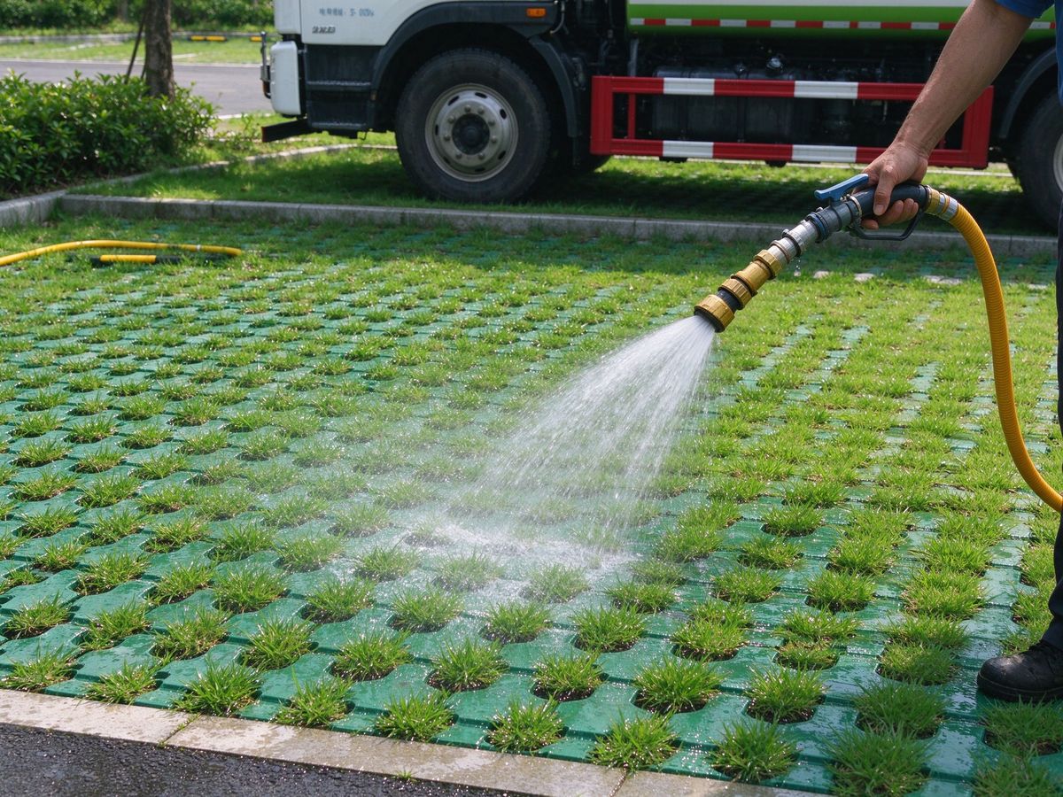 植草格夏季浇水养护